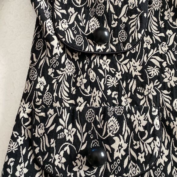 MARIO Serrani Italy Long Floral Print collarless Cardigan Size 8 - Picture 7 of 16